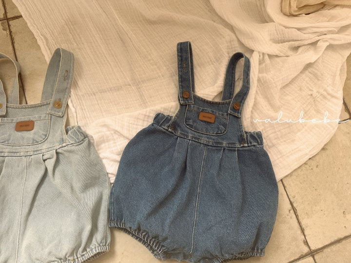 【お取り寄せ対応】valubebeパンプキンデニムサスペンダーサロペットBABY